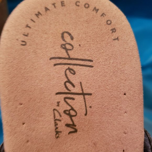 Clarks Lafley Joy Leather Cork Wedge Sandal 642739-J Sx 9W - Picture 3 of 5